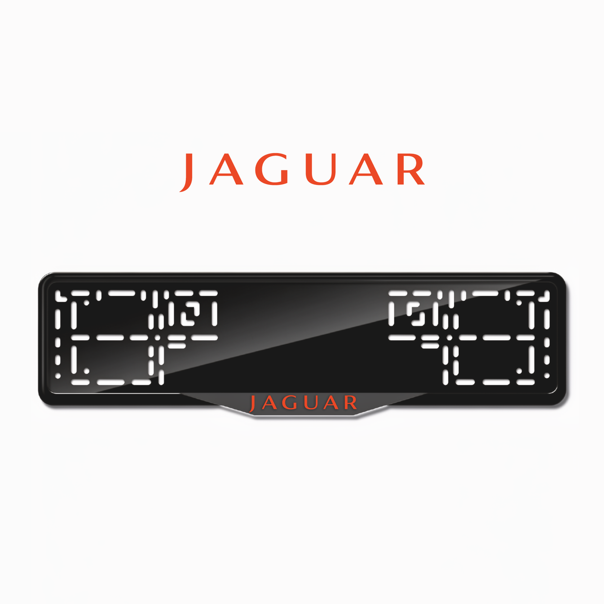 Cadres de plaque d'immatriculation Jaguar - Rouge - SATIN