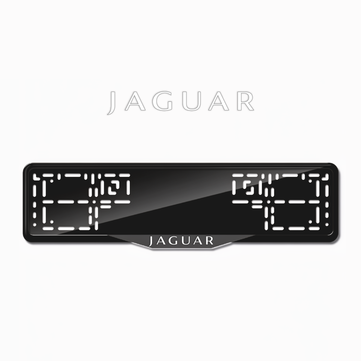 Cadres de plaque d'immatriculation Jaguar - Blanc - SATIN
