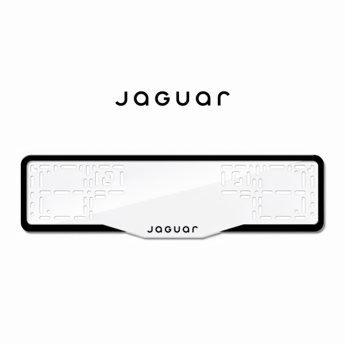 Cadres de plaque d'immatriculation Jaguar - Noir - GLASS