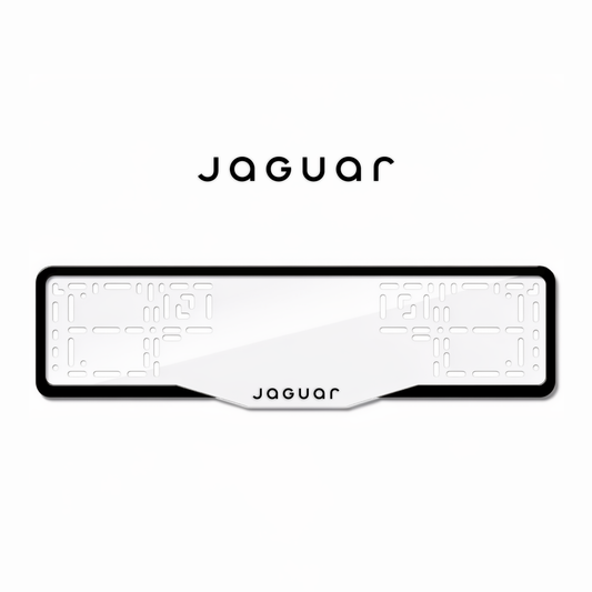 Cadres de plaque d'immatriculation Jaguar - Noir - GLASS