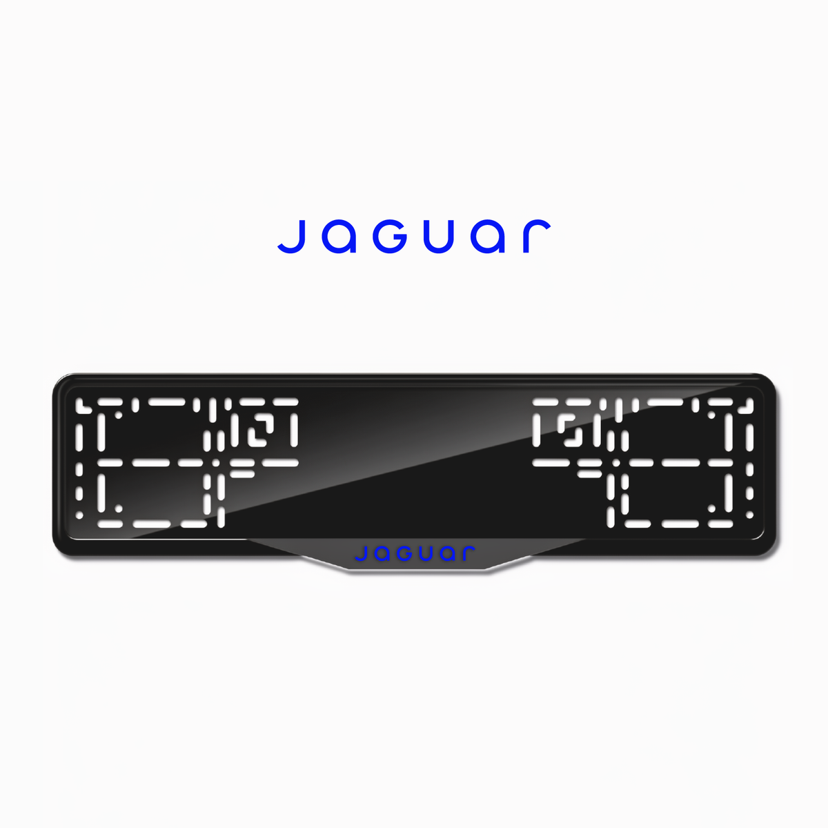 Cadres de plaque d'immatriculation Jaguar - Bleu - SATIN