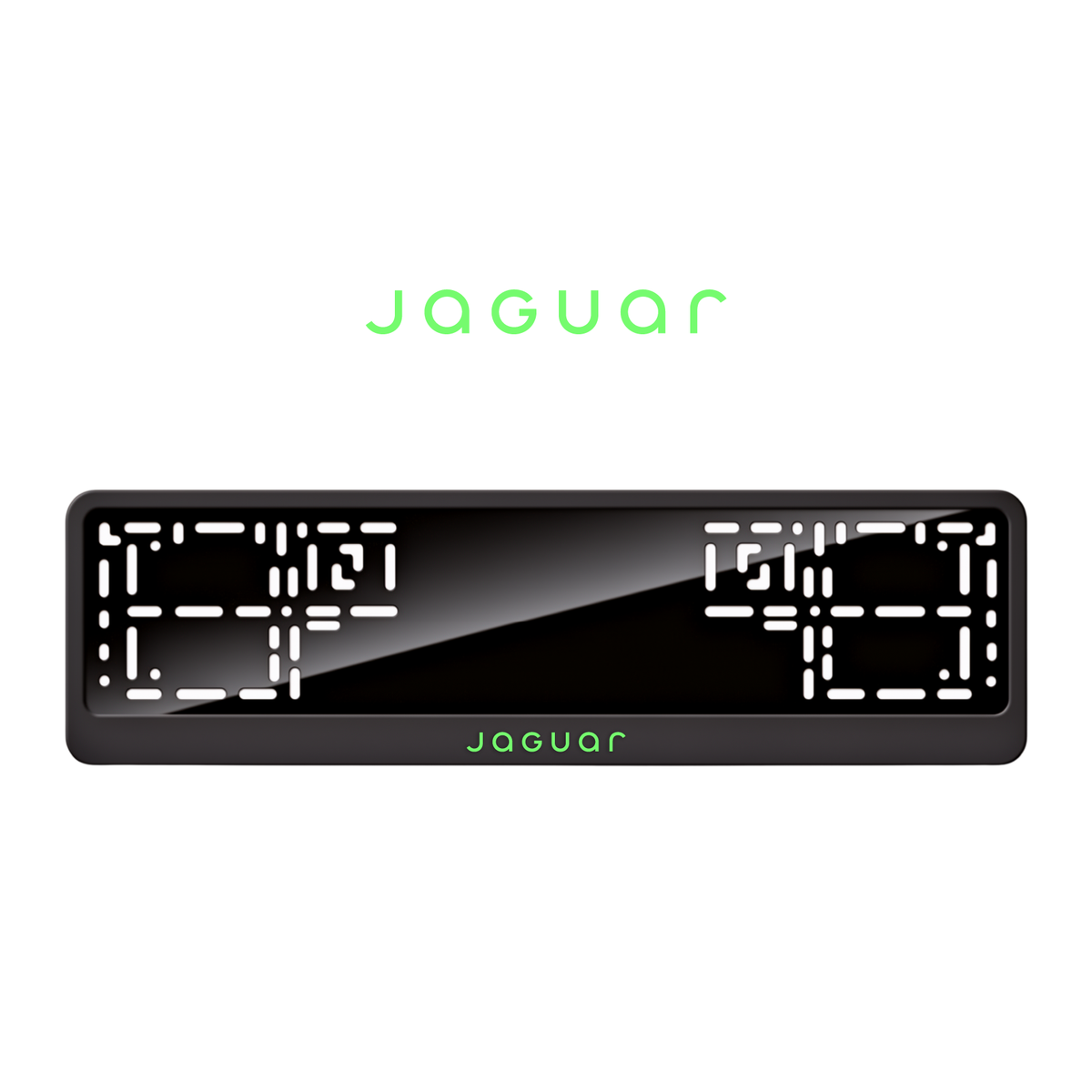 Cadres de plaque d'immatriculation Jaguar - Vert néon - CLASSIC