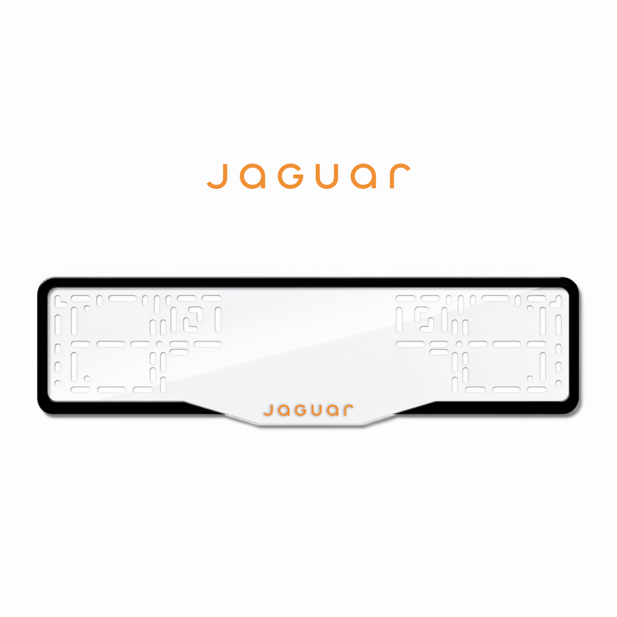 Cadres de plaque d'immatriculation Jaguar - Orange Hermès - GLASS