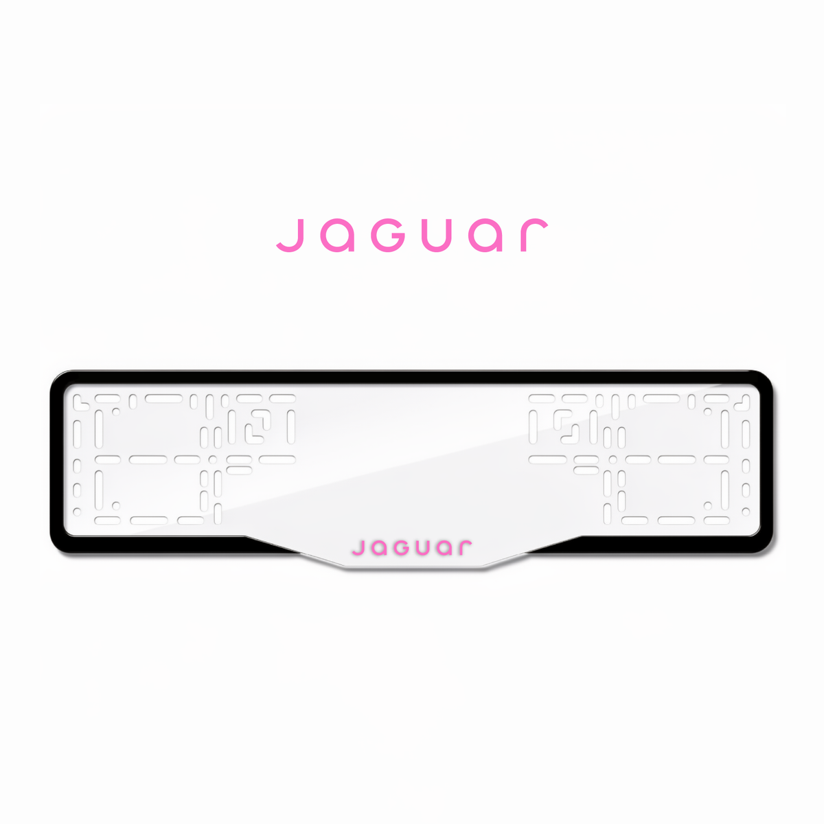 Cadres de plaque d'immatriculation Jaguar - Rose - GLASS