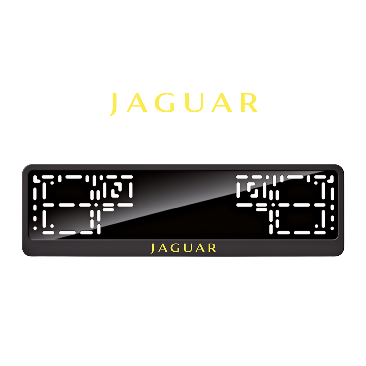 Cadres de plaque d'immatriculation Jaguar - Jaune - CLASSIC