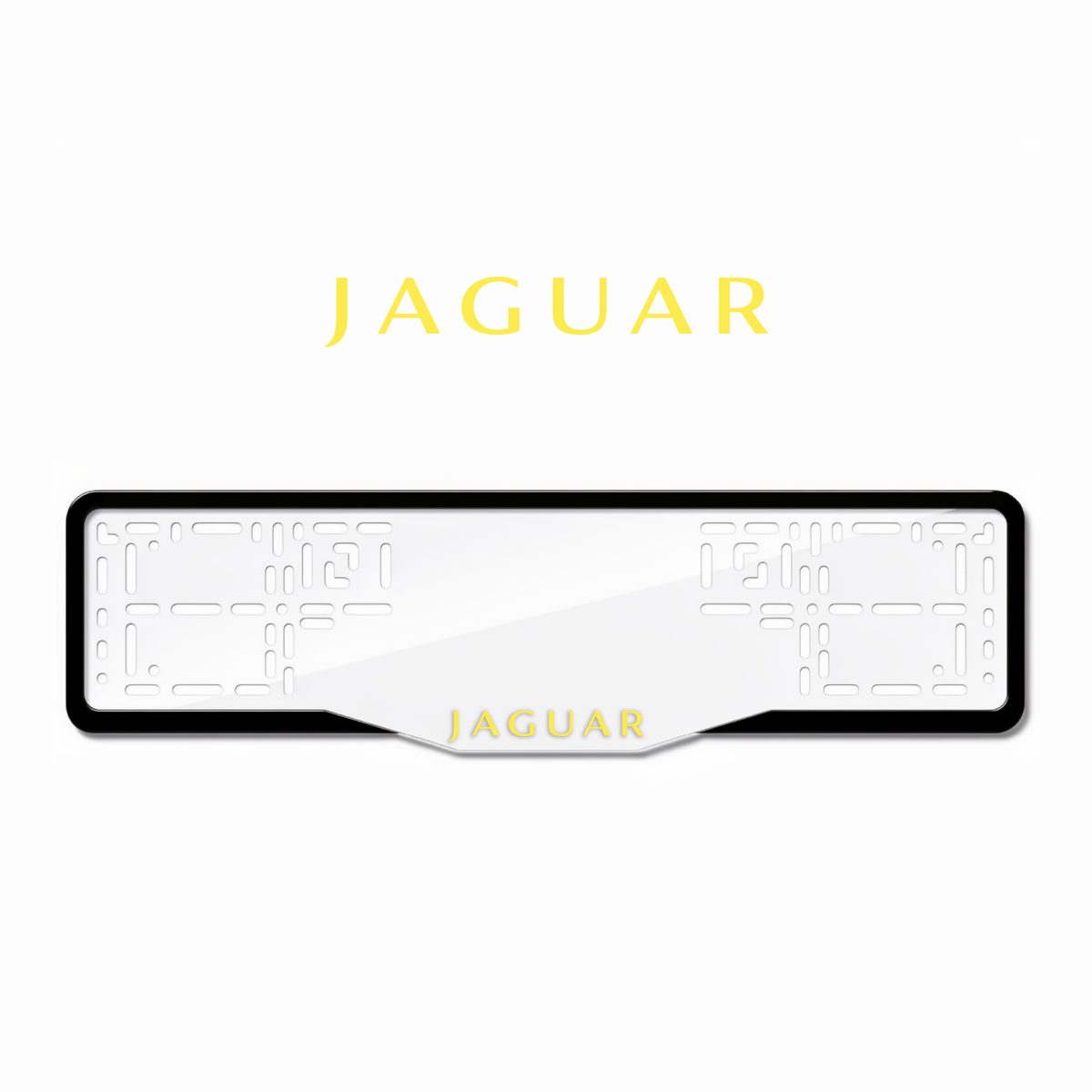 Cadres de plaque d'immatriculation Jaguar - Jaune - GLASS