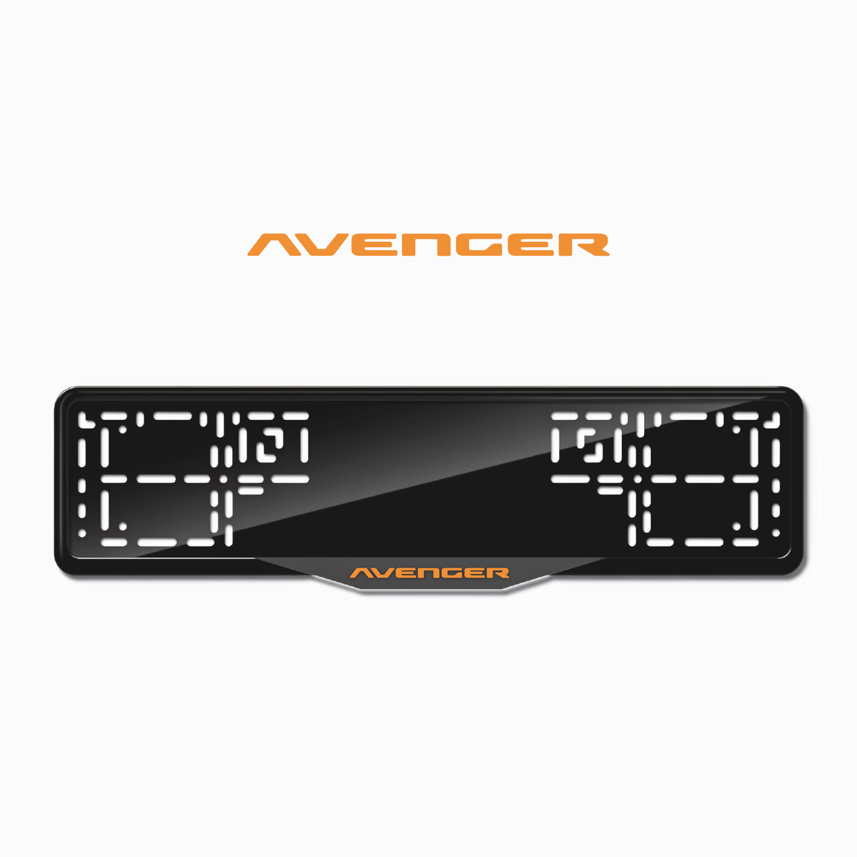 Cadres de plaque d'immatriculation Avenger - Orange Hermès - SATIN