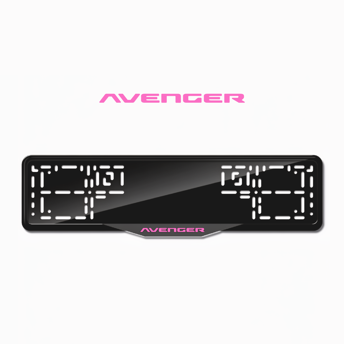 Cadres de plaque d'immatriculation Avenger - Rose - SATIN