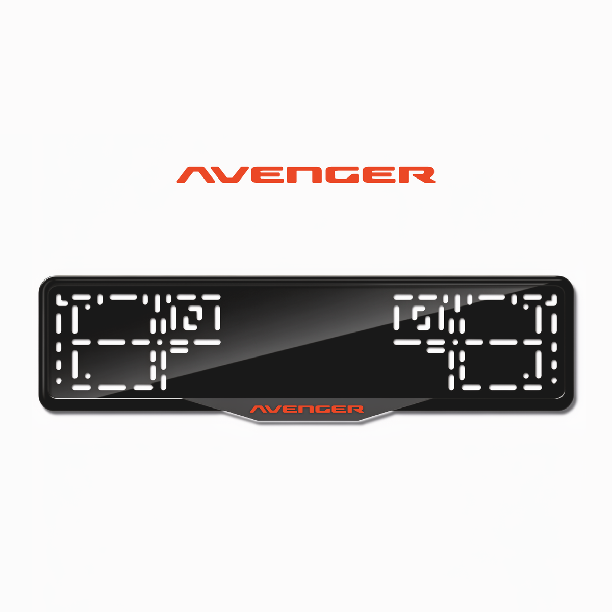Cadres de plaque d'immatriculation Avenger - Rouge - SATIN