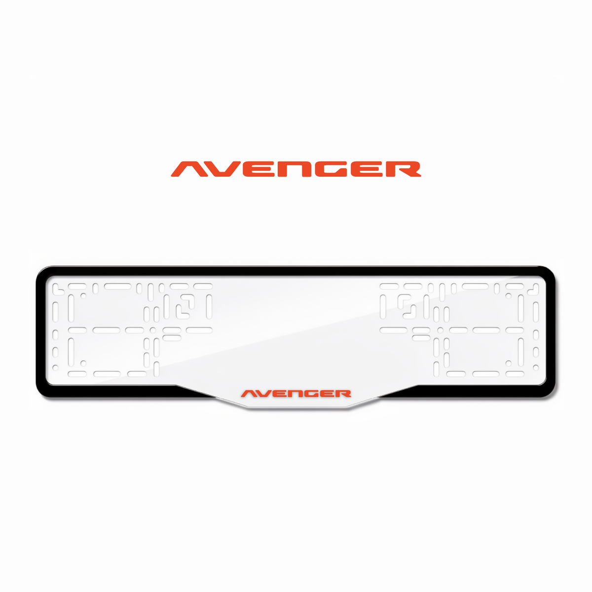 Cadres de plaque d'immatriculation Avenger - Rouge - GLASS