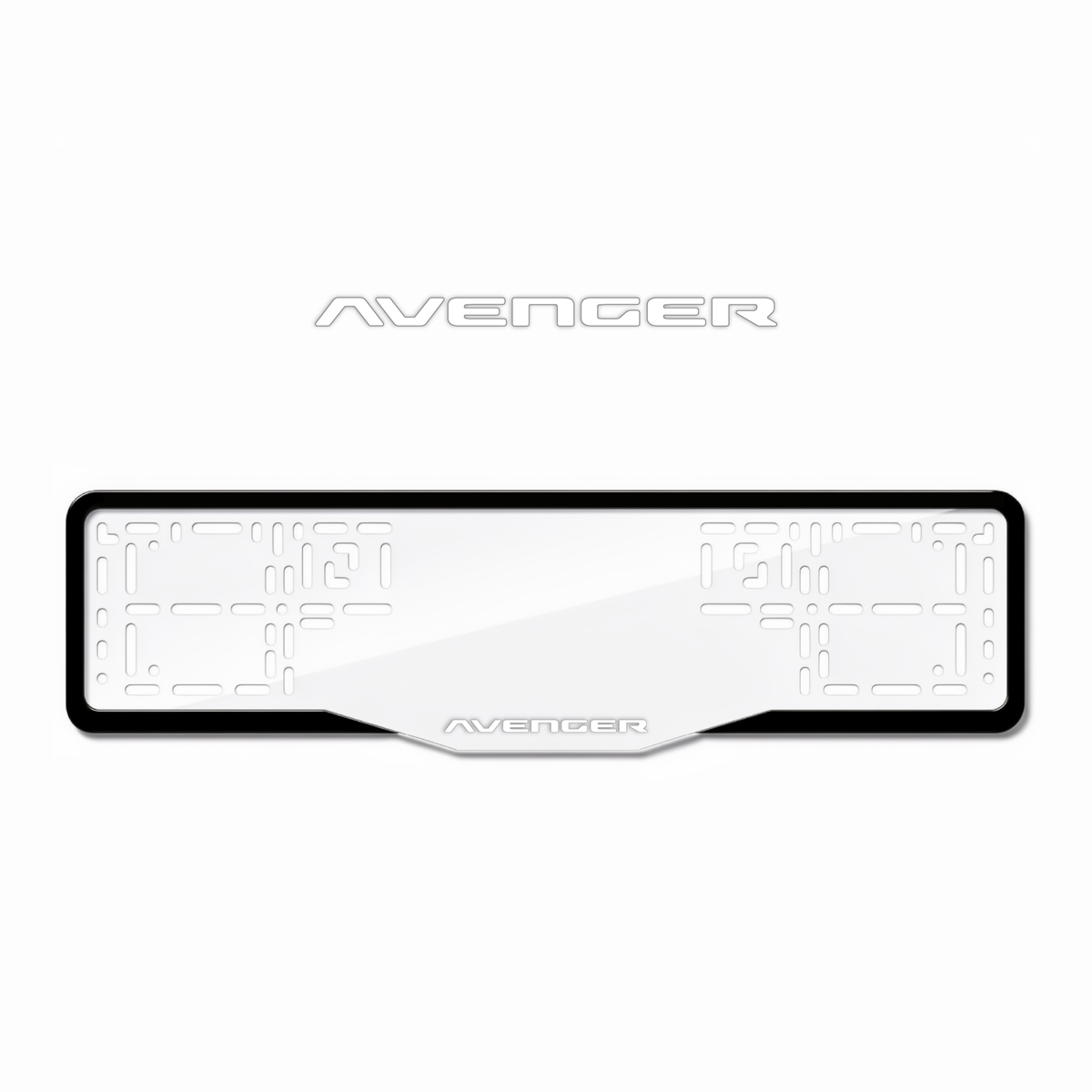 Cadres de plaque d'immatriculation Avenger - Blanc - GLASS