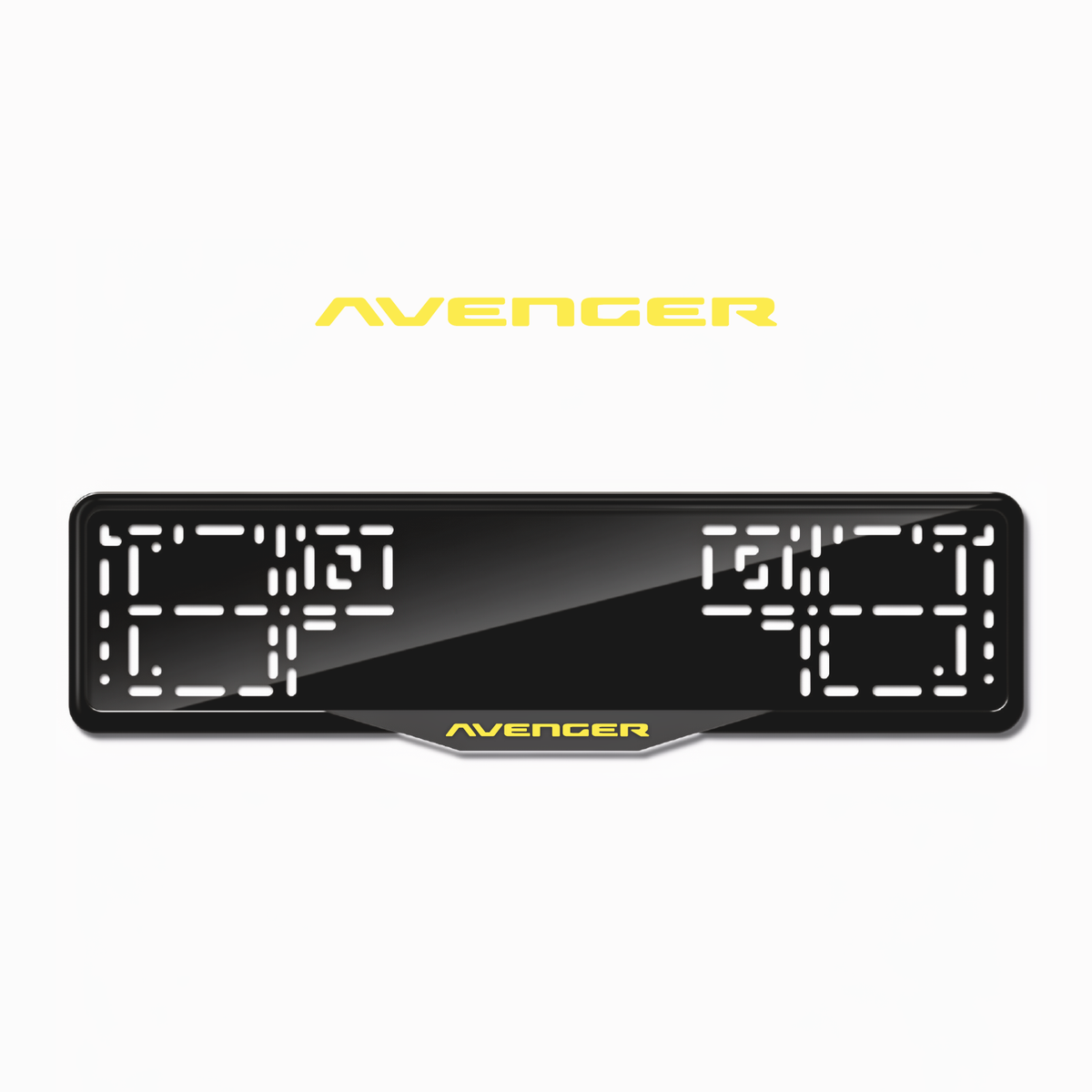 Cadres de plaque d'immatriculation Avenger - Jaune - SATIN