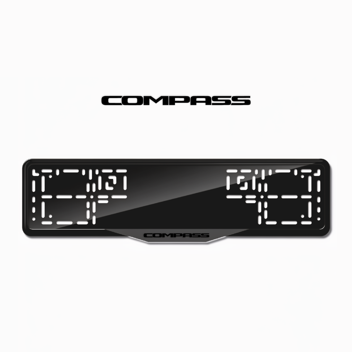 Cadres de plaque d'immatriculation Compass - Noir - SATIN