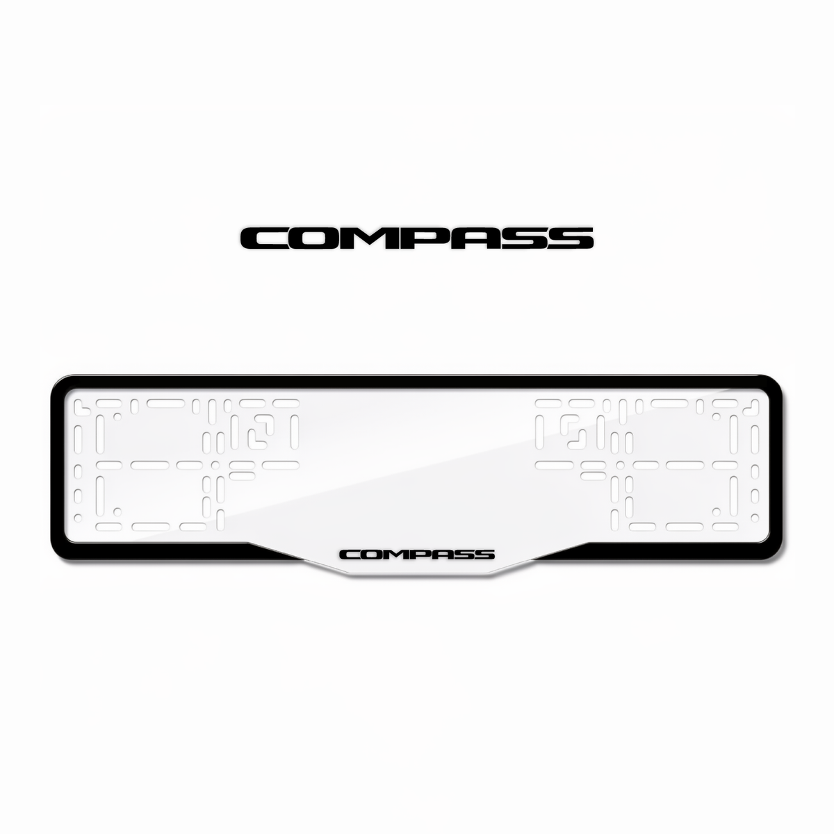 Cadres de plaque d'immatriculation Compass - Noir - GLASS