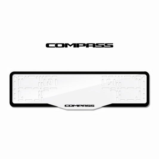 Cadres de plaque d'immatriculation Compass - Noir - GLASS