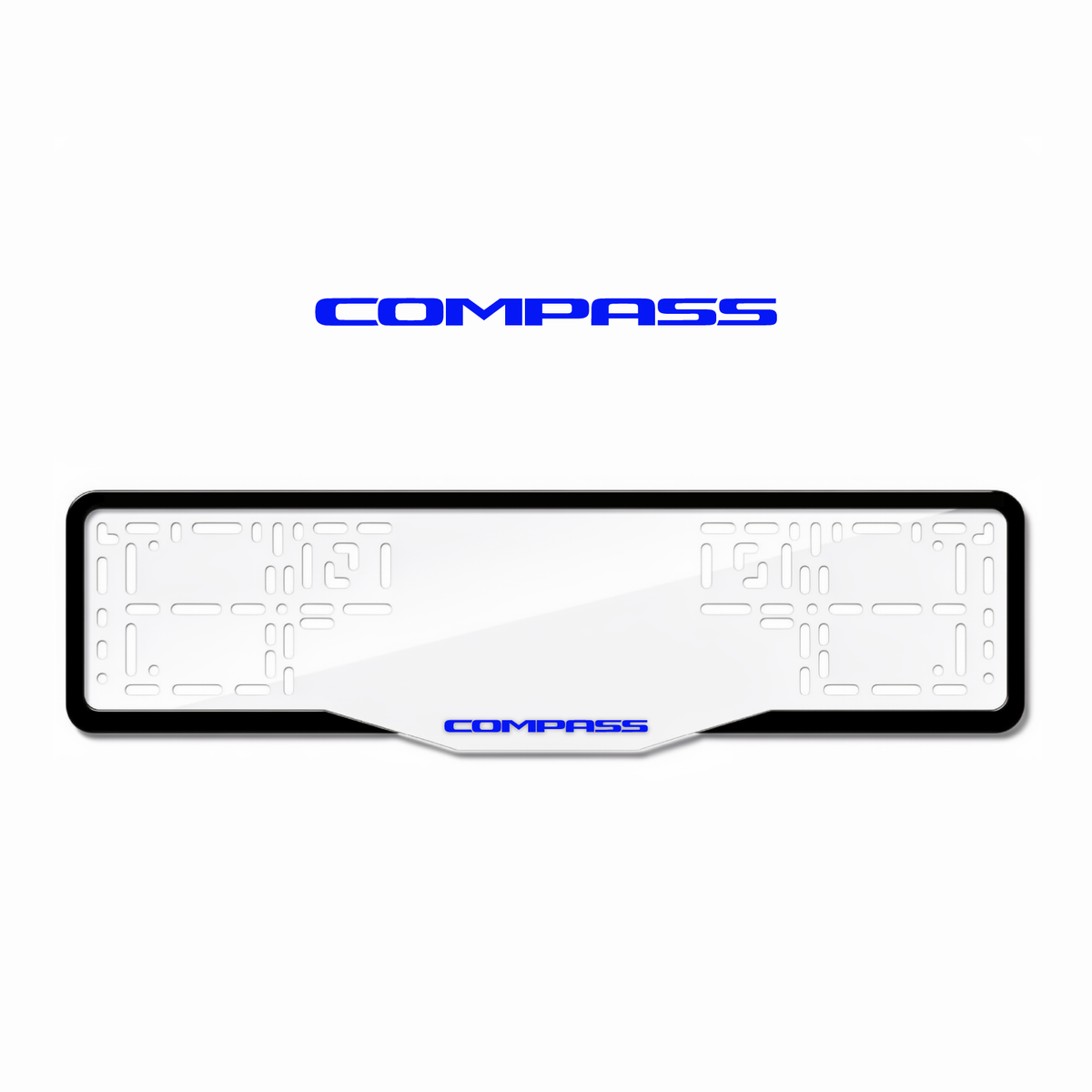 Cadres de plaque d'immatriculation Compass - Bleu - GLASS