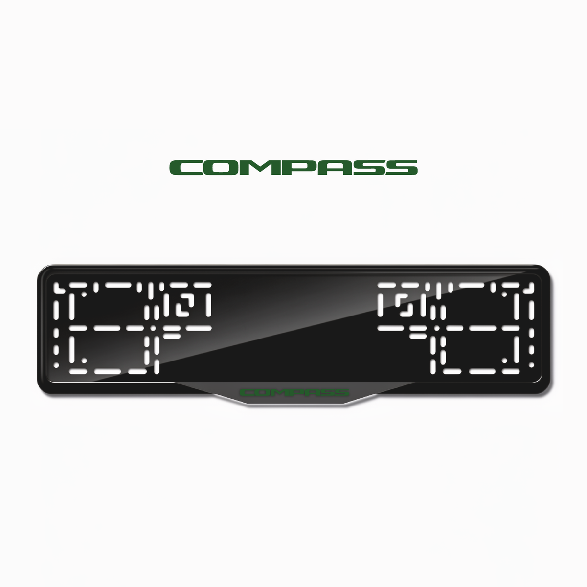 Cadres de plaque d'immatriculation Compass - Vert - SATIN