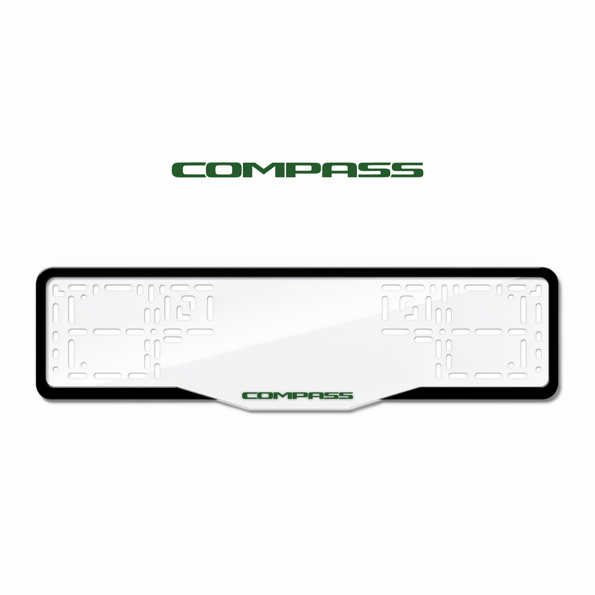 Cadres de plaque d'immatriculation Compass - Vert - GLASS