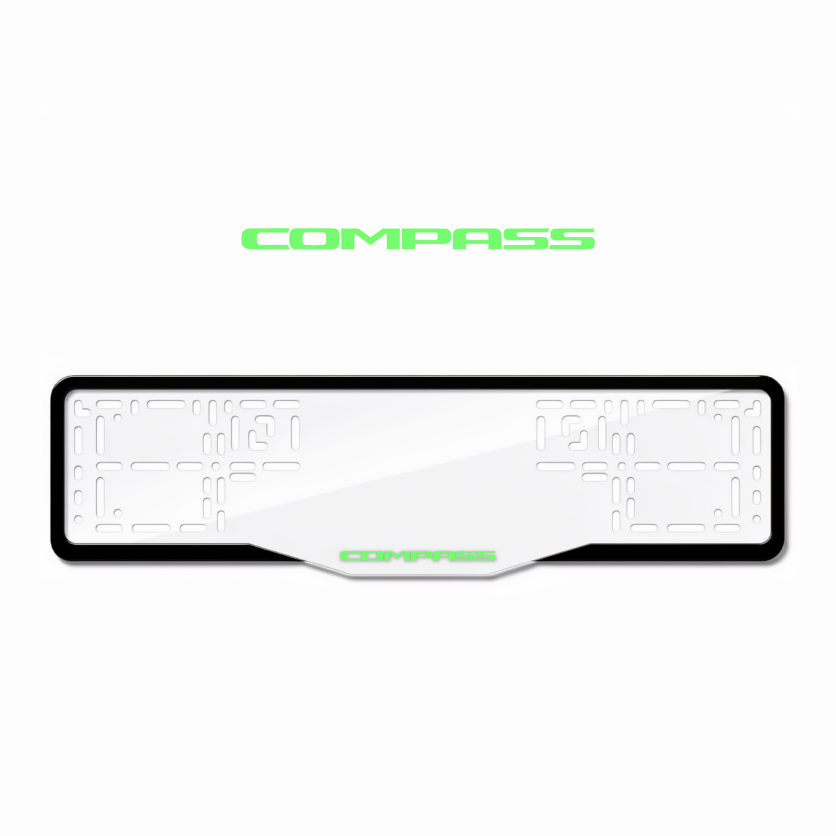 Cadres de plaque d'immatriculation Compass - Vert néon - GLASS