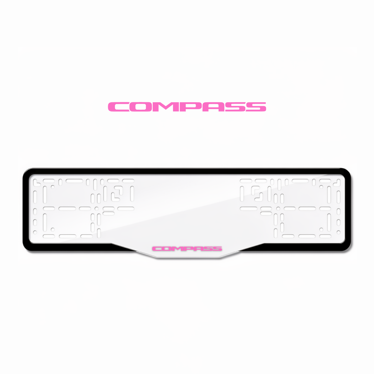 Cadres de plaque d'immatriculation Compass - Rose - GLASS