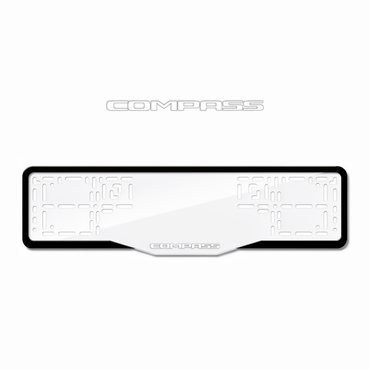 Cadres de plaque d'immatriculation Compass - Blanc - GLASS