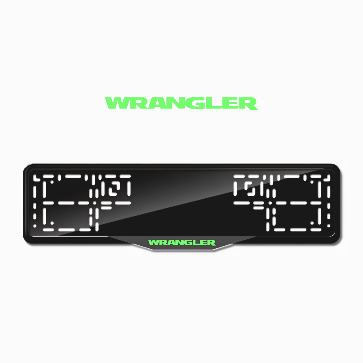 Cadres de plaque d'immatriculation Wrangler - Vert néon - SATIN