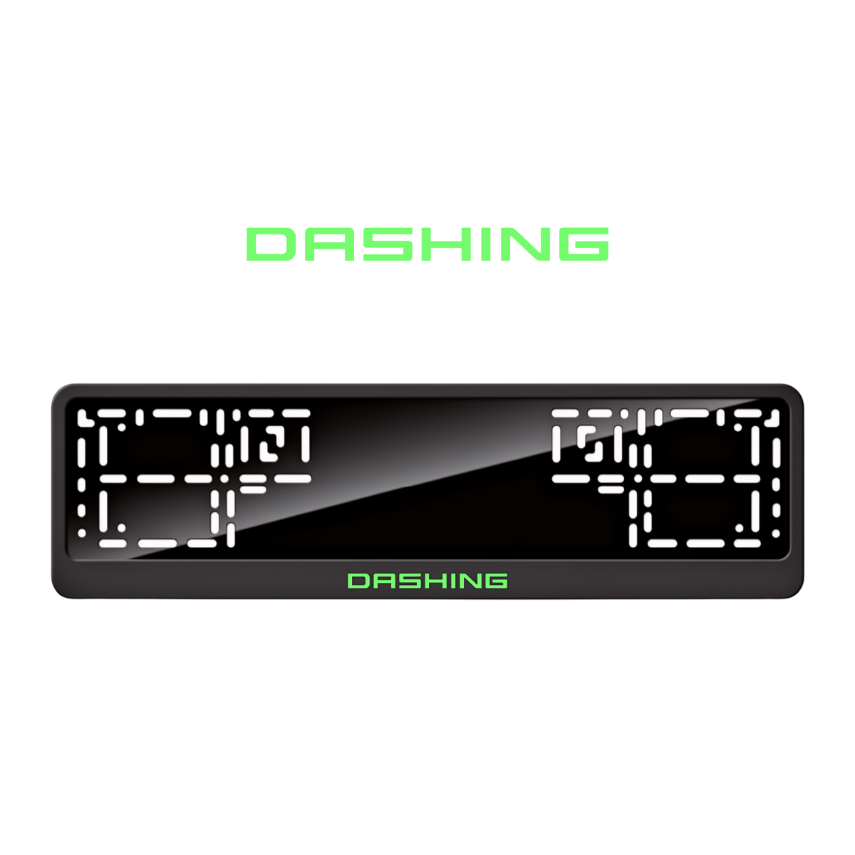 Cadres de plaque d'immatriculation Dashing - Vert néon - CLASSIC