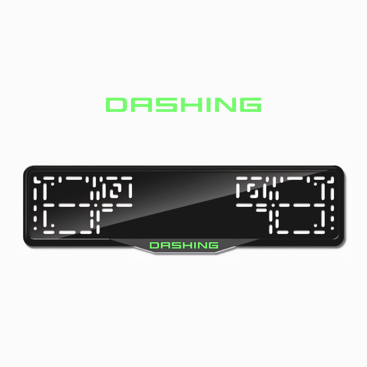 Cadres de plaque d'immatriculation Dashing - Vert néon - SATIN
