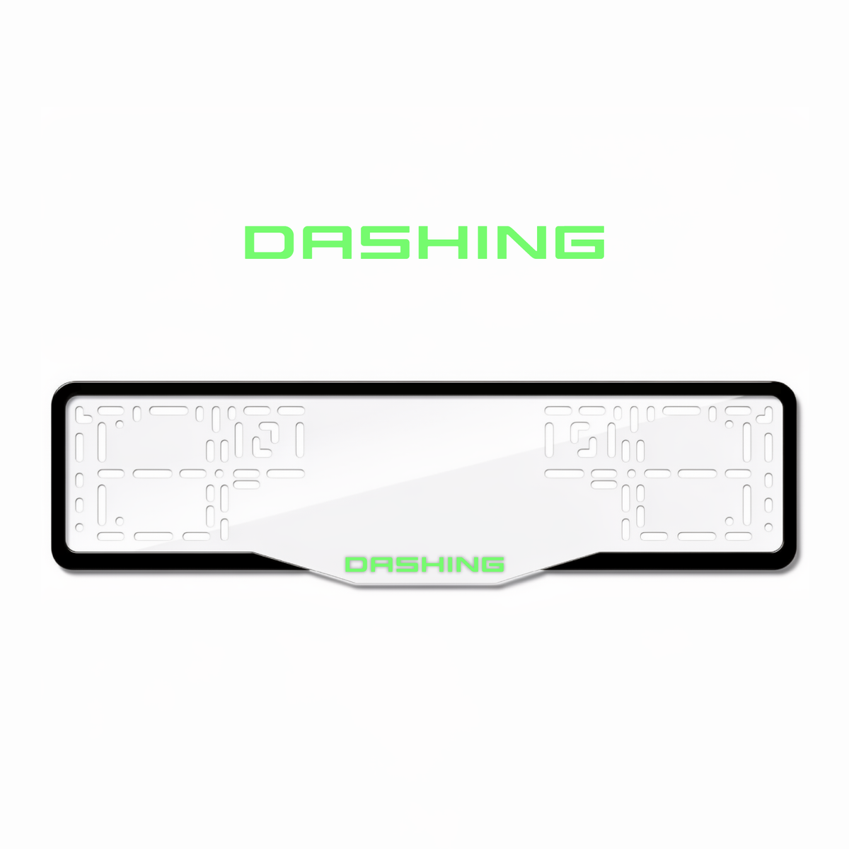Cadres de plaque d'immatriculation Dashing - Vert néon - GLASS