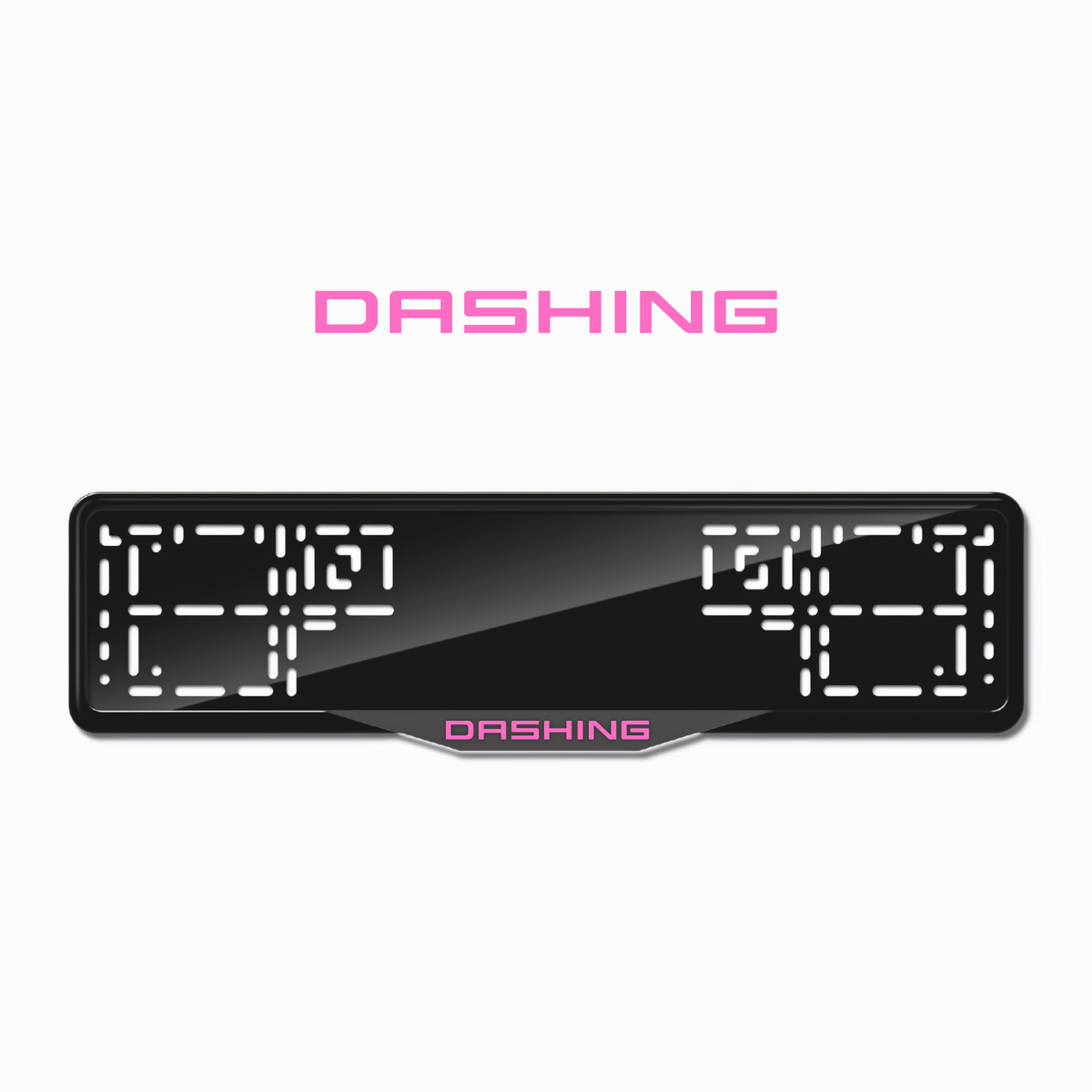 Cadres de plaque d'immatriculation Dashing - Rose - SATIN