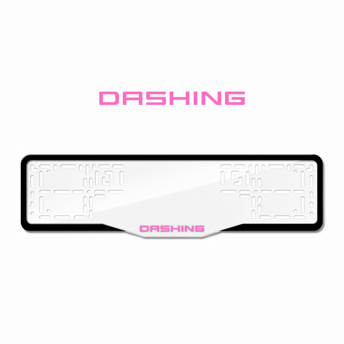 Cadres de plaque d'immatriculation Dashing - Rose - GLASS