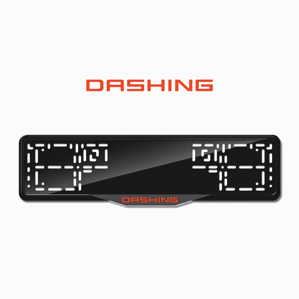 Cadres de plaque d'immatriculation Dashing - Rouge - SATIN