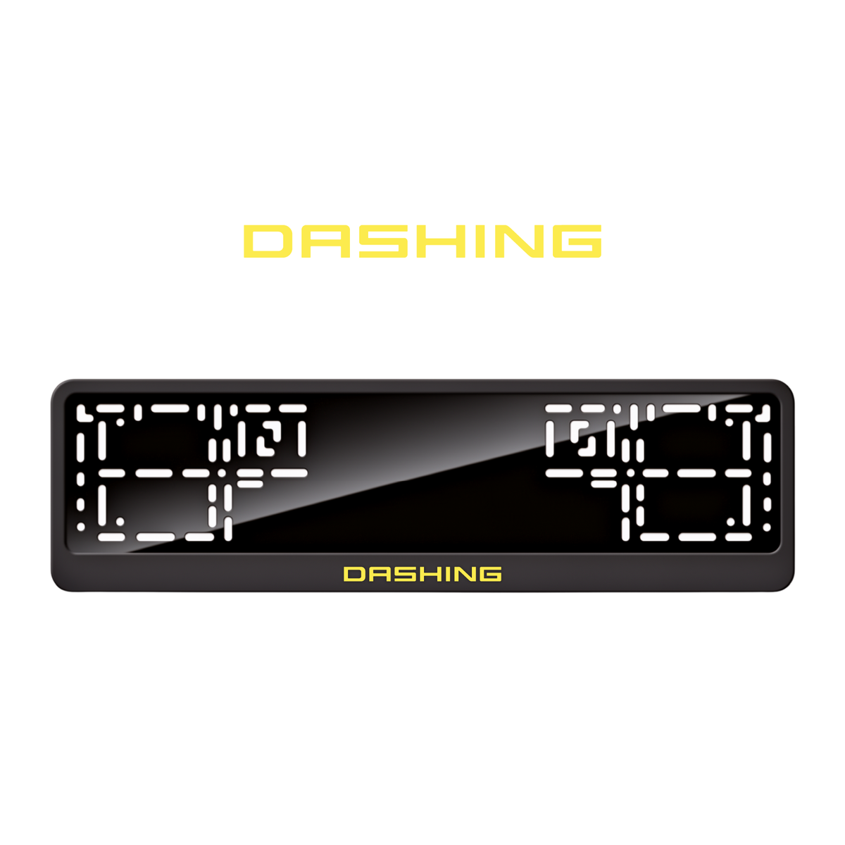 Cadres de plaque d'immatriculation Dashing - Jaune - CLASSIC