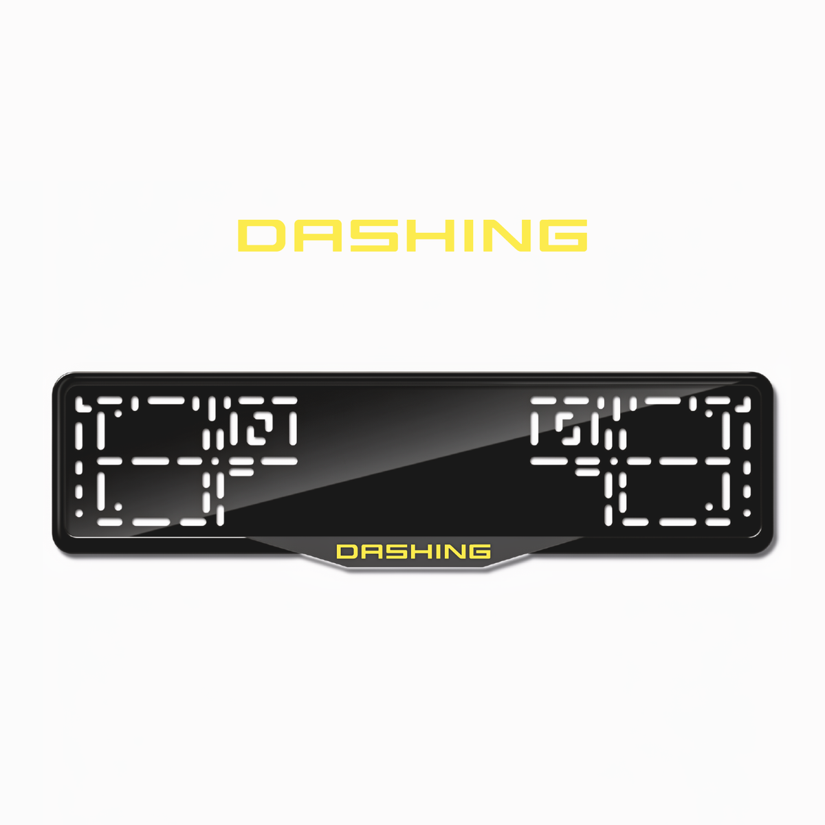 Cadres de plaque d'immatriculation Dashing - Jaune - SATIN
