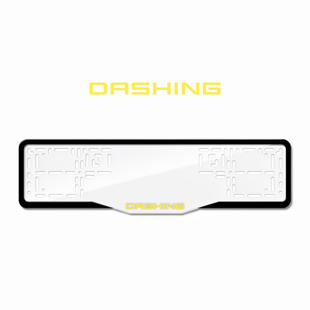 Cadres de plaque d'immatriculation Dashing - Jaune - GLASS