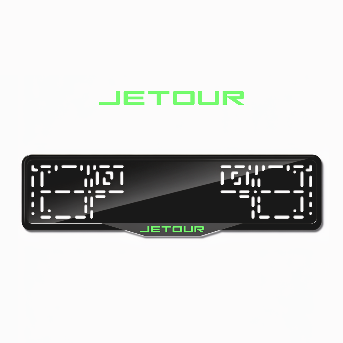 Cadres de plaque d'immatriculation Jetour - Vert néon - SATIN