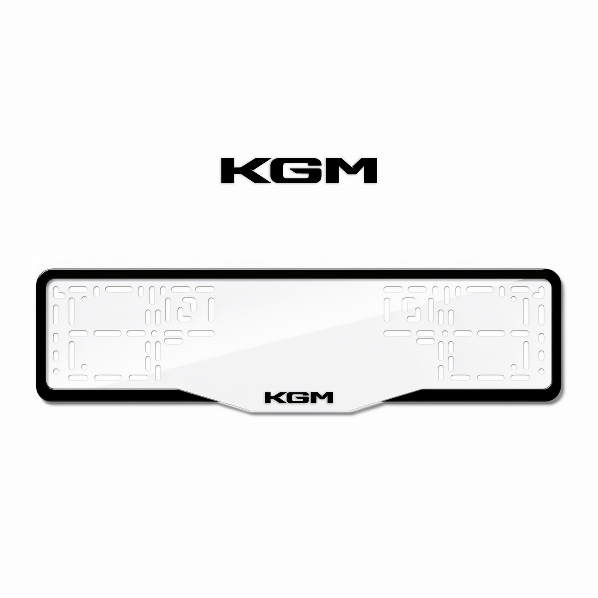 Cadres de plaque d'immatriculation KGM - Noir - GLASS