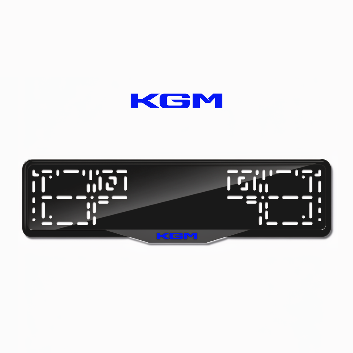 Cadres de plaque d'immatriculation KGM - Bleu - SATIN