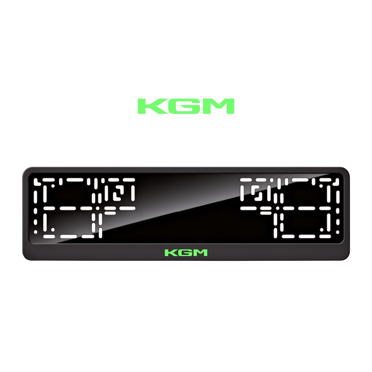 Cadres de plaque d'immatriculation KGM - Vert néon - CLASSIC