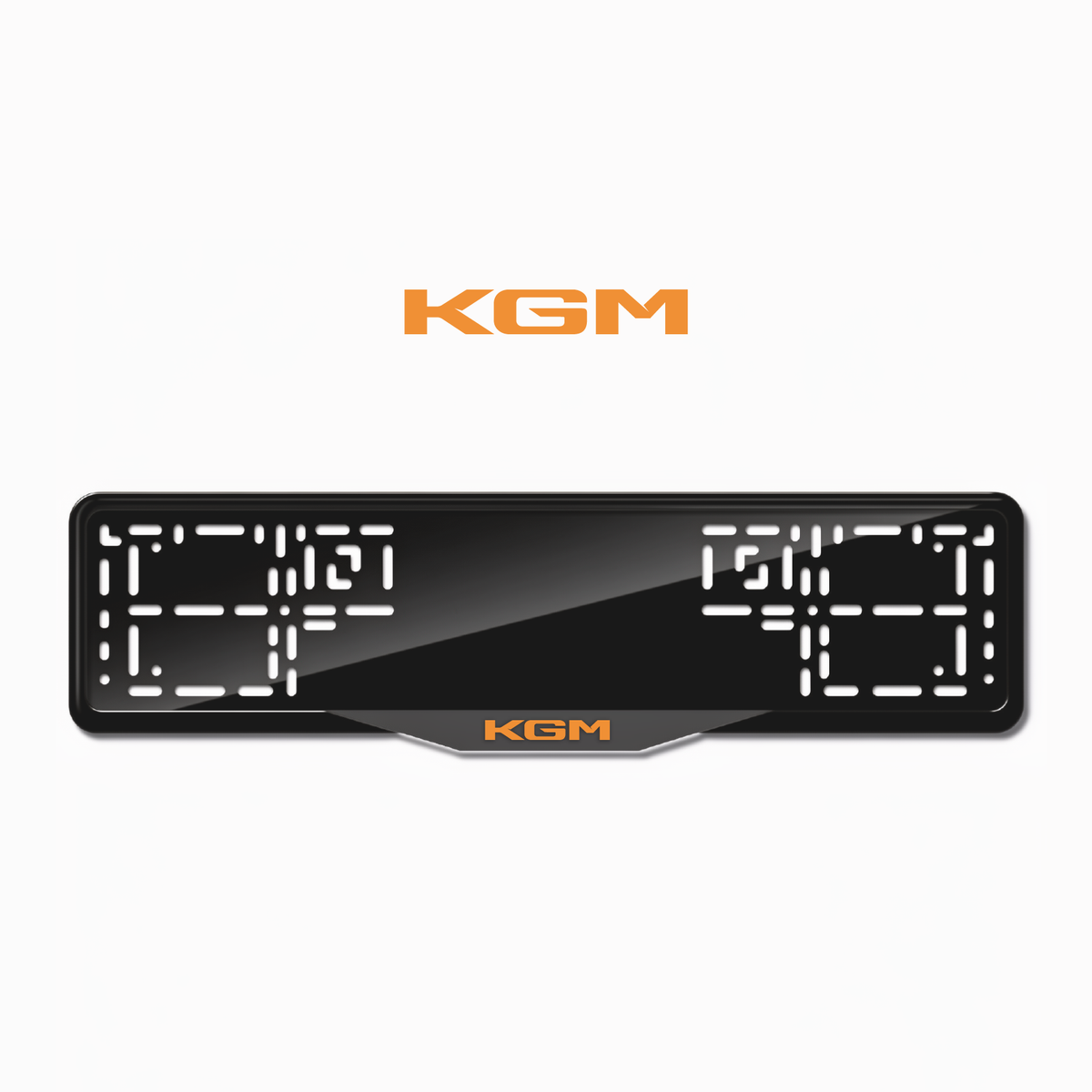 Cadres de plaque d'immatriculation KGM - Orange Hermès - SATIN