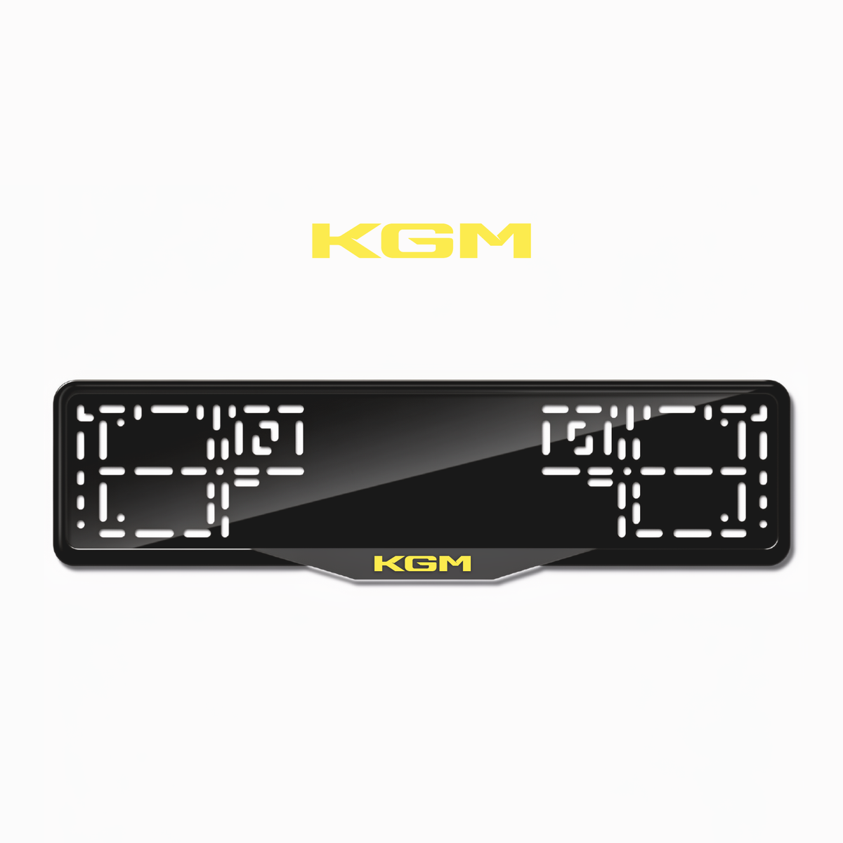 Cadres de plaque d'immatriculation KGM - Jaune - SATIN