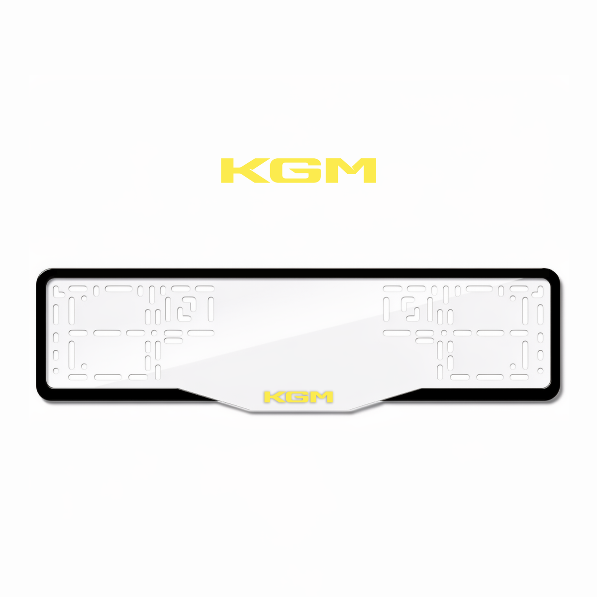 Cadres de plaque d'immatriculation KGM - Jaune - GLASS