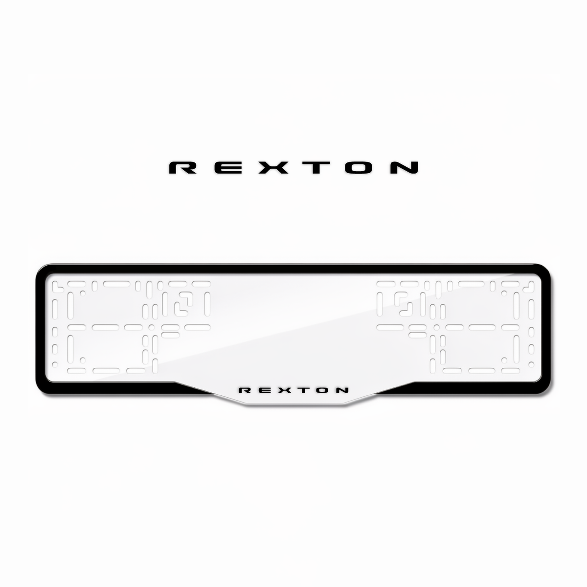 Cadres de plaque d'immatriculation Rexton - Noir - GLASS