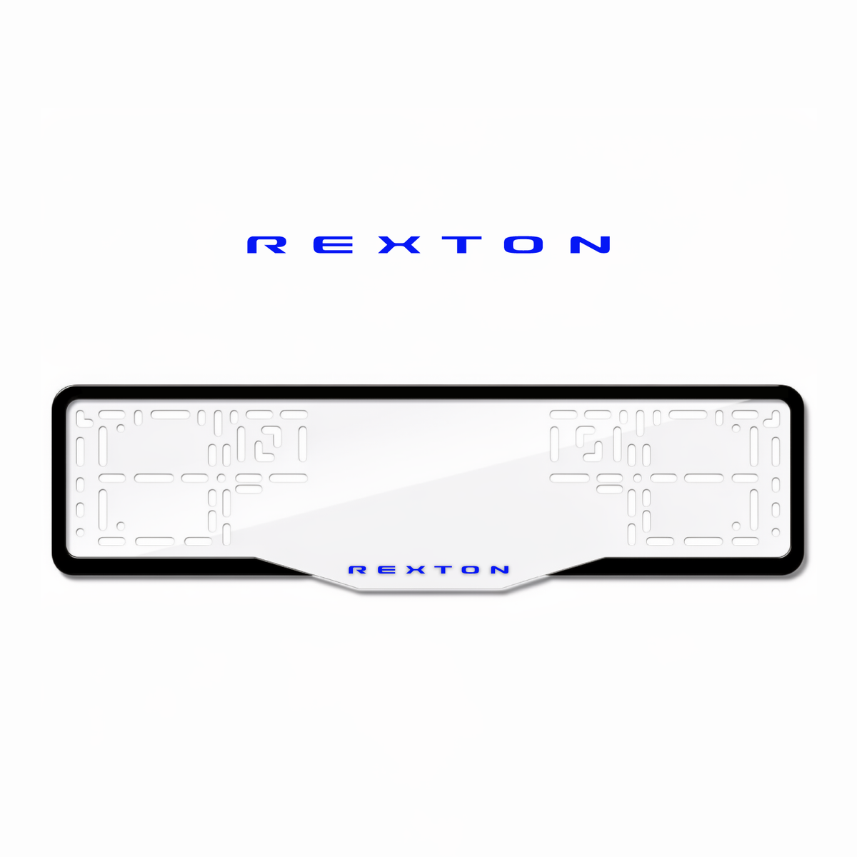 Cadres de plaque d'immatriculation Rexton - Bleu - GLASS
