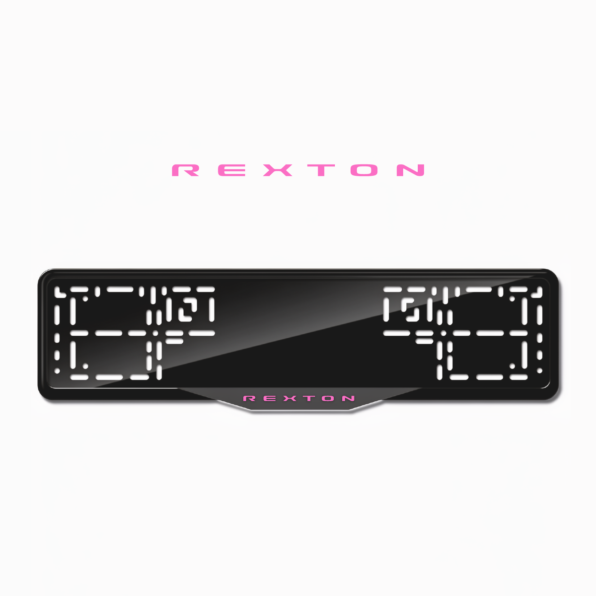 Cadres de plaque d'immatriculation Rexton - Rose - SATIN