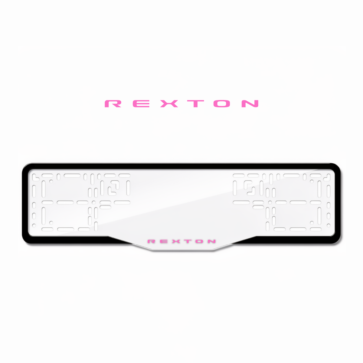 Cadres de plaque d'immatriculation Rexton - Rose - GLASS