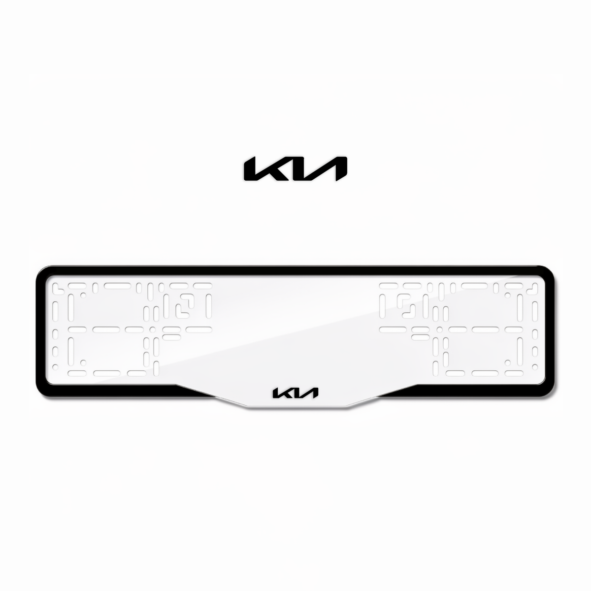 Cadres de plaque d'immatriculation Kia - Noir - GLASS