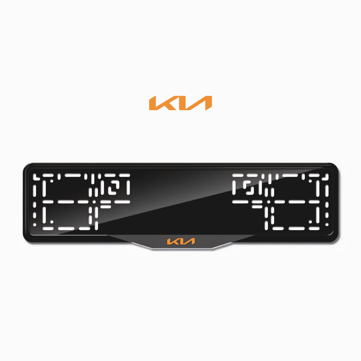 Cadres de plaque d'immatriculation Kia - Orange Hermès - SATIN