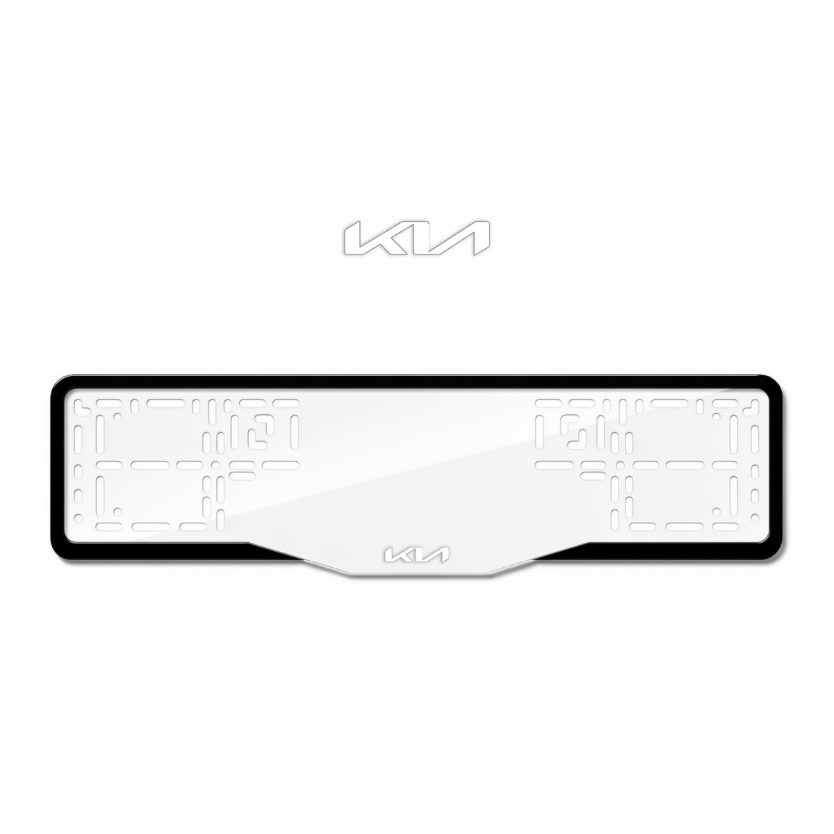 Cadres de plaque d'immatriculation Kia - Blanc - GLASS
