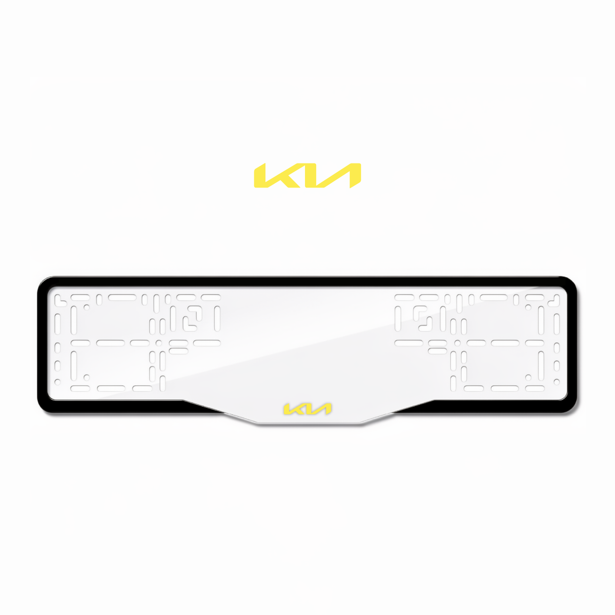 Cadres de plaque d'immatriculation Kia - Jaune - GLASS